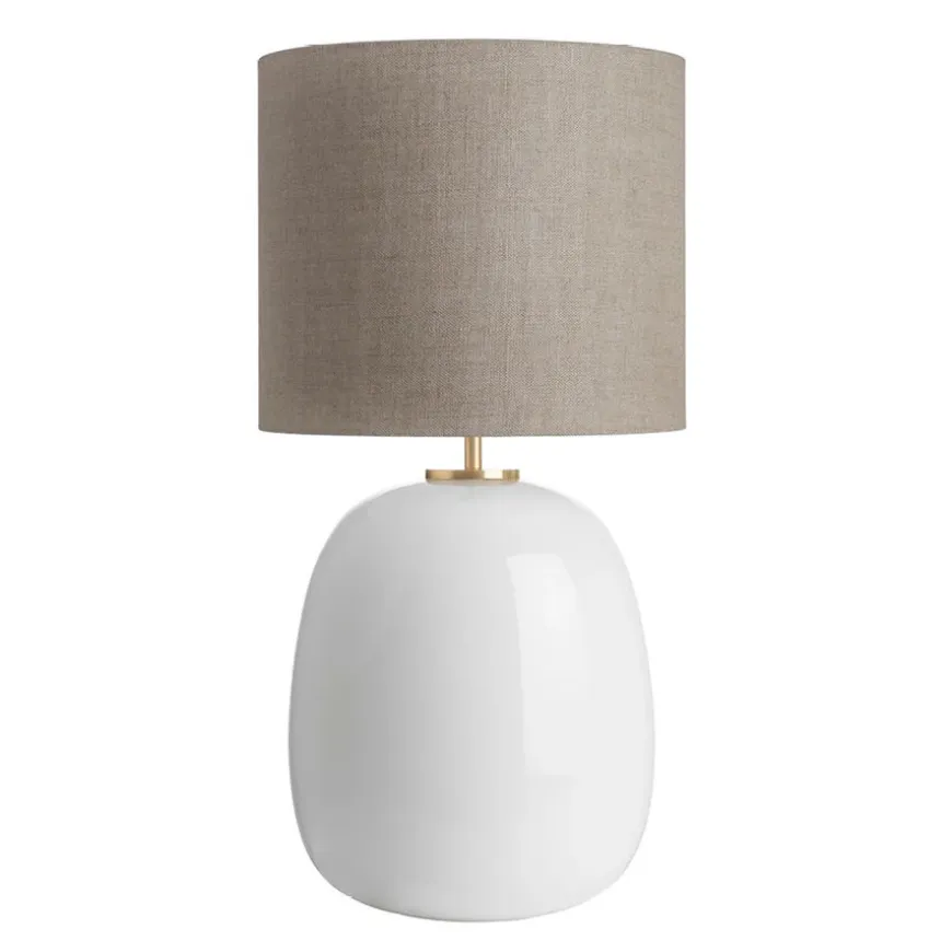 Austra Bordlampe Hvit 30*35 Beige skjerm