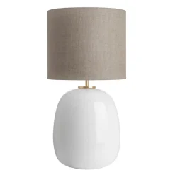 Austra Bordlampe Hvit 30*35 Beige skjerm