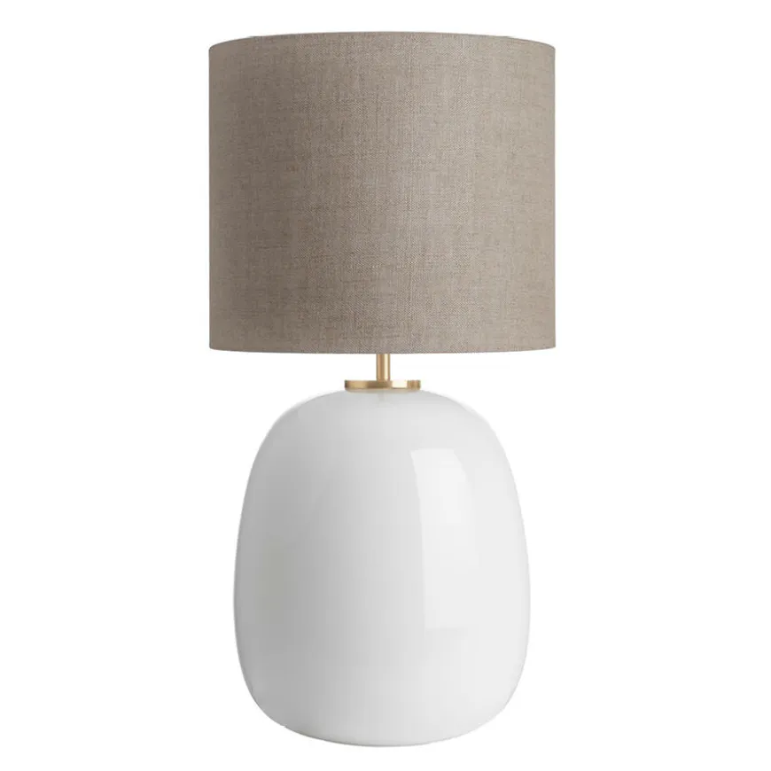 Austra Bordlampe Hvit 30*35 Beige skjerm