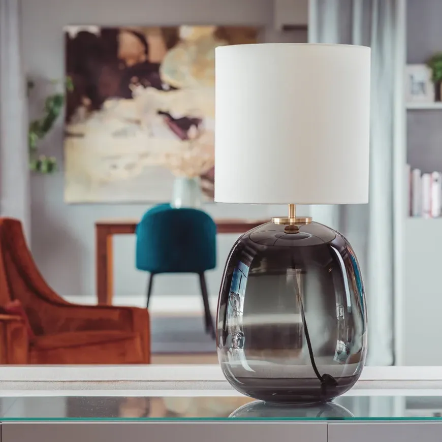 Austra Bordlampe Hvit, 30*35 Gul skjerm