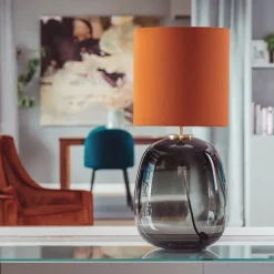 Austra Bordlampe Hvit, 30*35 Gul skjerm