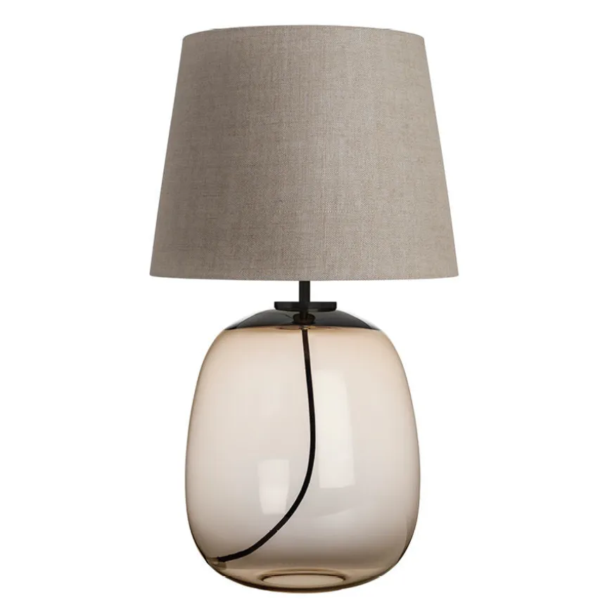 AUSTRA BORDLAMPE KAKAO M. SORT ARMATUR, BEIGE 40*30*38 SKJERM
