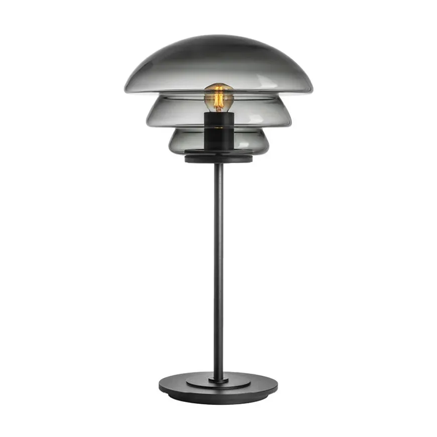BORDLAMPE 4006 RØKGRÅ MED SORT METALLFOT