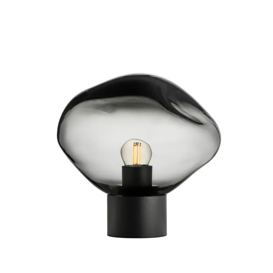 CRYSTAL STONE BORDLAMPE LYS RØKGRÅ