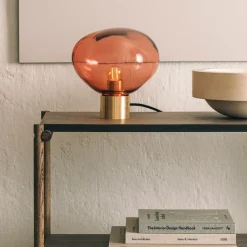 CRYSTAL STONE BORDLAMPE MORGENRØD