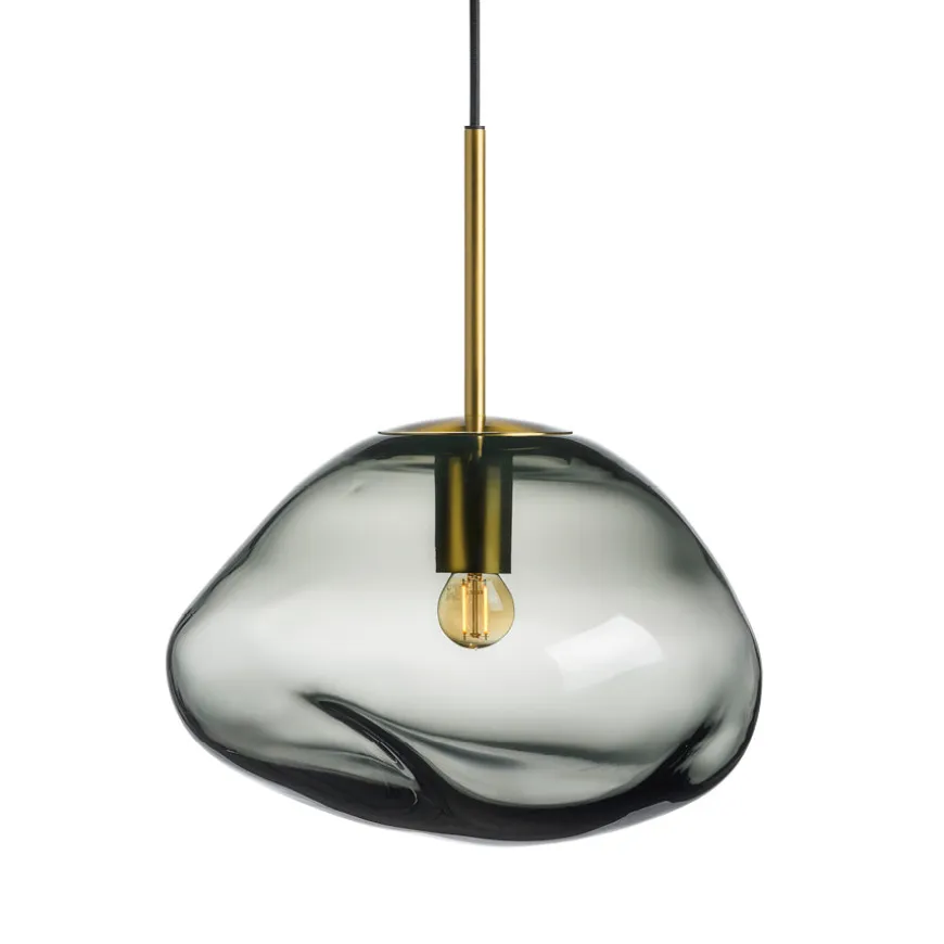 CRYSTAL STONE PENDELLAMPE LYS RØKGRÅ