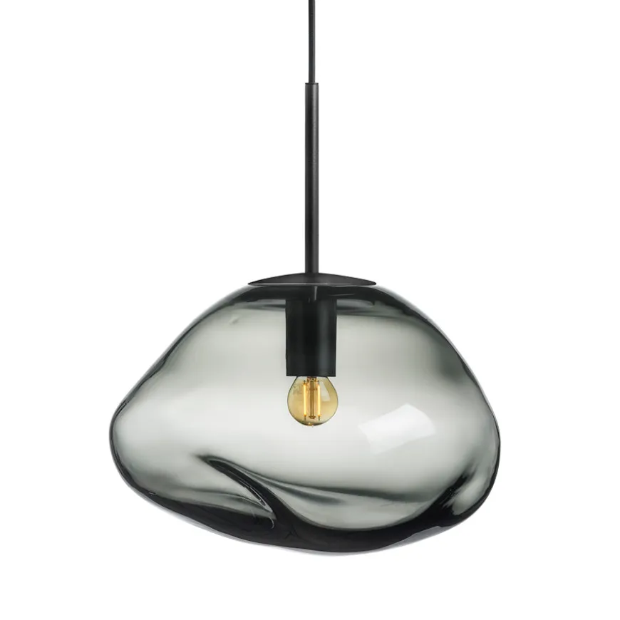 CRYSTAL STONE PENDELLAMPE LYS RØKGRÅ