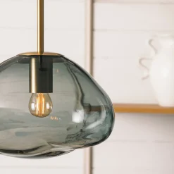 CRYSTAL STONE PENDELLAMPE LYS RØKGRÅ