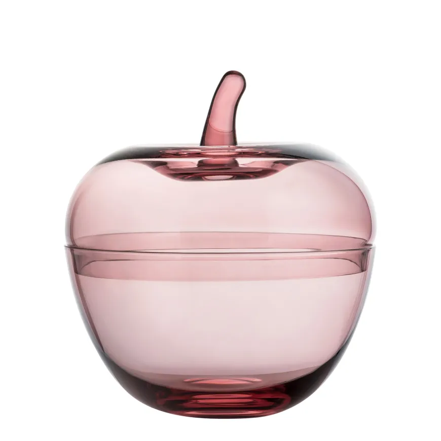 GLASSEPLE M/LOKK ROSA 13,5 X 12,3 CM