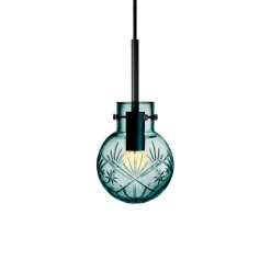 KRYSTALLKULE TAKLAMPE FINN BLÅGRØNN 120MM