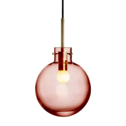 KRYSTALLKULE TAKLAMPE GLATT MORGENRØD 200MM