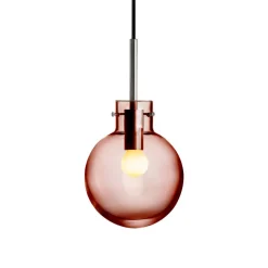 KRYSTALLKULE TAKLAMPE GLATT MORGENRØD 160MM