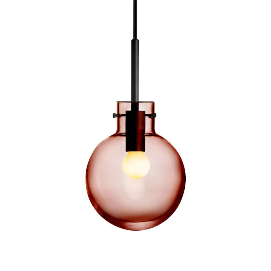 KRYSTALLKULE TAKLAMPE GLATT MORGENRØD 160MM
