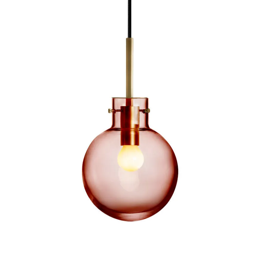 KRYSTALLKULE TAKLAMPE GLATT MORGENRØD 160MM