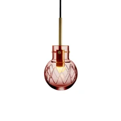 KRYSTALLKULE TAKLAMPE KRYSS MORGENRØD 120MM