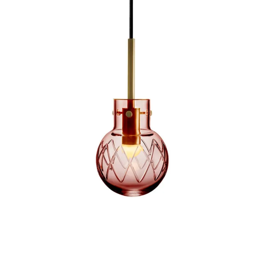 KRYSTALLKULE TAKLAMPE KRYSS MORGENRØD 120MM