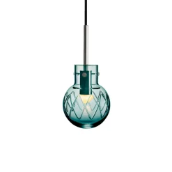 KRYSTALLKULE TAKLAMPE KRYSS BLÅGRØNN 120MM