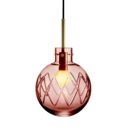 KRYSTALLKULE TAKLAMPE KRYSS MORGENRØD 200MM