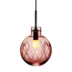 KRYSTALLKULE TAKLAMPE KRYSS MORGENRØD 200MM