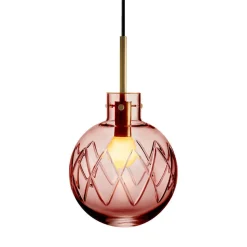 KRYSTALLKULE TAKLAMPE KRYSS MORGENRØD 200MM