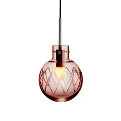 KRYSTALLKULE TAKLAMPE KRYSS MORGENRØD 160MM