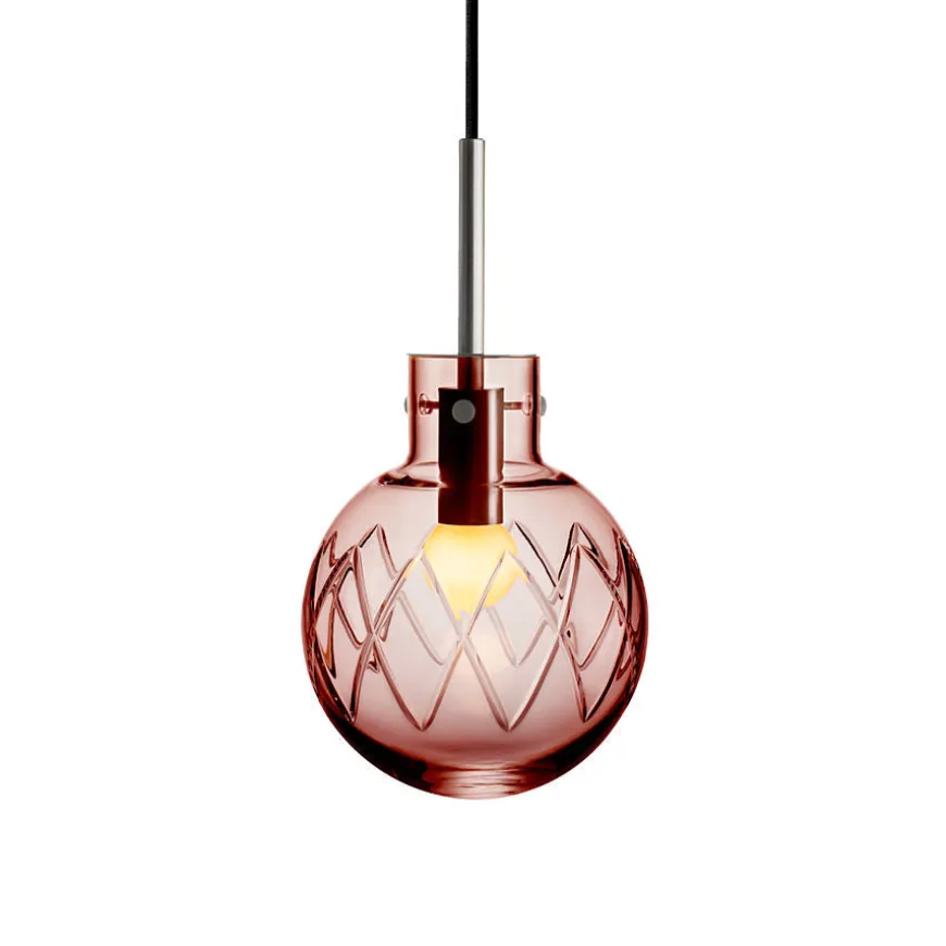 KRYSTALLKULE TAKLAMPE KRYSS MORGENRØD 160MM