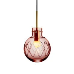KRYSTALLKULE TAKLAMPE KRYSS MORGENRØD 160MM