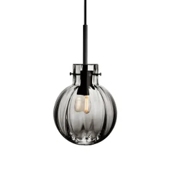 KRYSTALLKULE TAKLAMPE OPTIKK RØKGRÅ 160MM