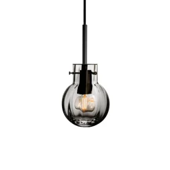 KRYSTALLKULE TAKLAMPE OPTIKK RØKGRÅ 120MM