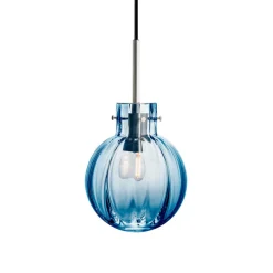 KRYSTALLKULE TAKLAMPE OPTIKK STÅLBLÅ 160MM