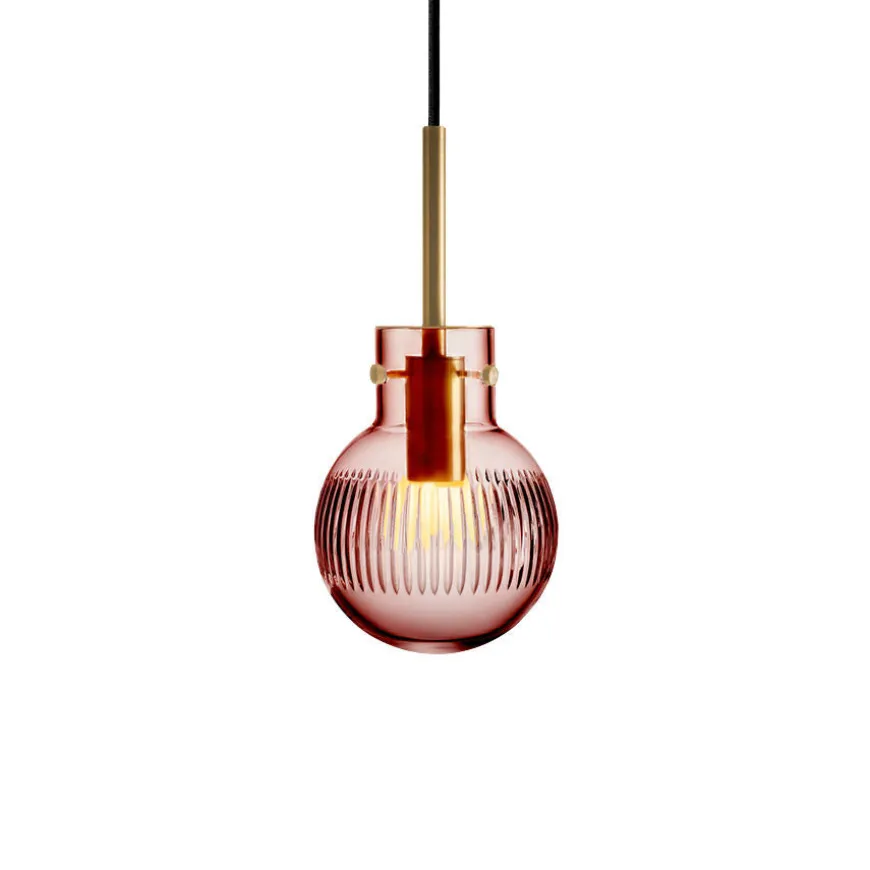 KRYSTALLKULE TAKLAMPE SKJÆR MORGENRØD 120MM