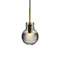 KRYSTALLKULE TAKLAMPE SKJÆR RØKGRÅ 120MM