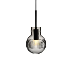 KRYSTALLKULE TAKLAMPE SKJÆR RØKGRÅ 120MM