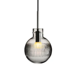 KRYSTALLKULE TAKLAMPE SKJÆR RØKGRÅ 160MM