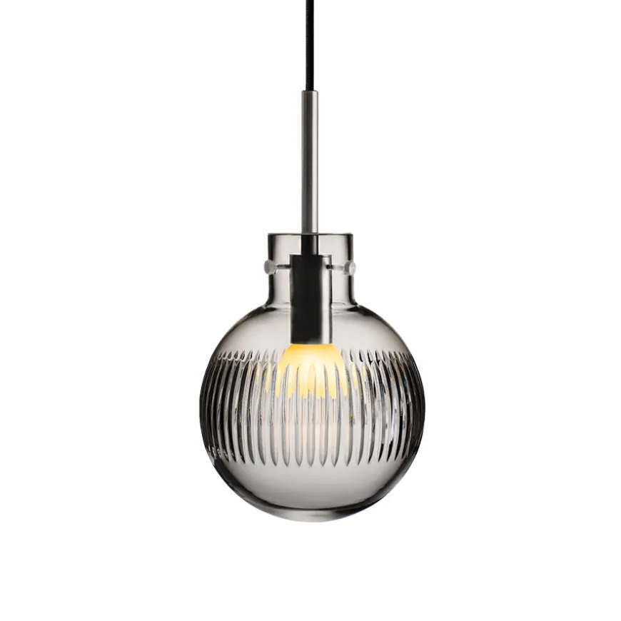 KRYSTALLKULE TAKLAMPE SKJÆR RØKGRÅ 160MM