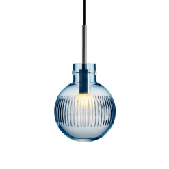 KRYSTALLKULE TAKLAMPE SKJÆR STÅLBLÅ 160MM
