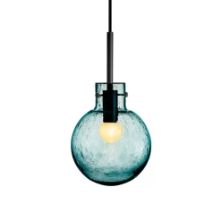 KRYSTALLKULE TAKLAMPE SODA BLÅGRØNN 160MM