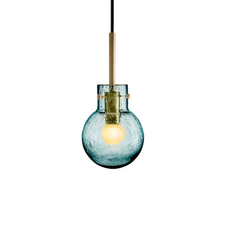 KRYSTALLKULE TAKLAMPE SODA BLÅGRØNN 120MM