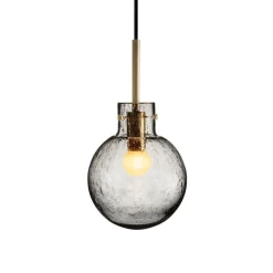 KRYSTALLKULE TAKLAMPE SODA RØKGRÅ 160MM
