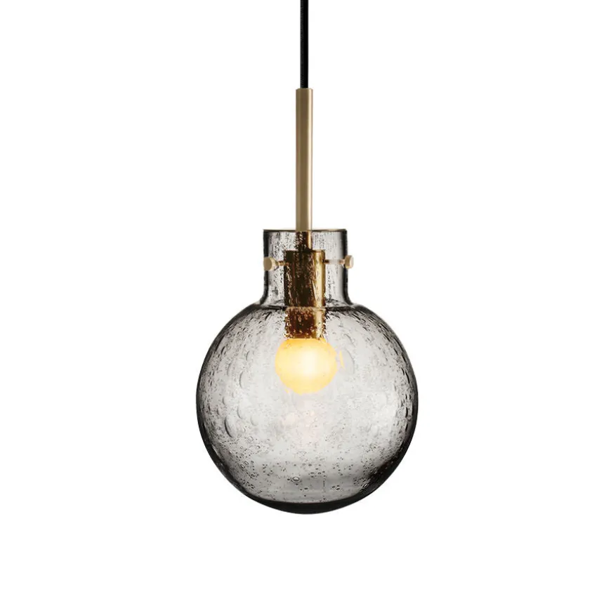 KRYSTALLKULE TAKLAMPE SODA RØKGRÅ 160MM