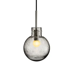 KRYSTALLKULE TAKLAMPE SODA RØKGRÅ 160MM