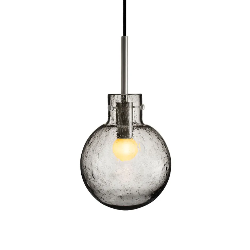 KRYSTALLKULE TAKLAMPE SODA RØKGRÅ 160MM