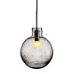 KRYSTALLKULE TAKLAMPE SODA RØKGRÅ 200MM