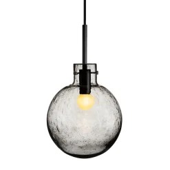 KRYSTALLKULE TAKLAMPE SODA RØKGRÅ 200MM