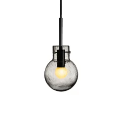 KRYSTALLKULE TAKLAMPE SODA RØKGRÅ 120MM