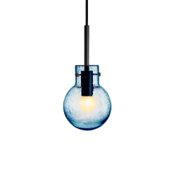 KRYSTALLKULE TAKLAMPE SODA STÅLBLÅ 120MM