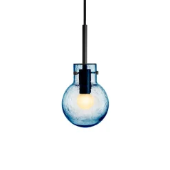 KRYSTALLKULE TAKLAMPE SODA STÅLBLÅ 120MM