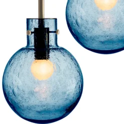 KRYSTALLKULE TAKLAMPE SODA STÅLBLÅ 200MM