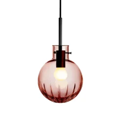 KRYSTALLKULE TAKLAMPE STOR STJERNE MORGENRØD 160MM