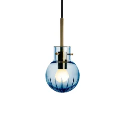 KRYSTALLKULE TAKLAMPE STOR STJERNE STÅLBLÅ 120MM
